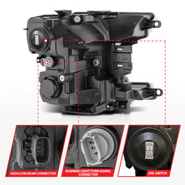 ANZO 18-20 Ford F-150 (w/Factory Halogen) Z-Series Full LED Proj Headlights Init/SeqSig - Pair - Mo-Moto