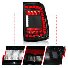 Load image into Gallery viewer, ANZO 19-24 RAM 1500 (Factory Halogen Models) Full LED Tail Lights SeqSig Black - Pair - Mo-Moto