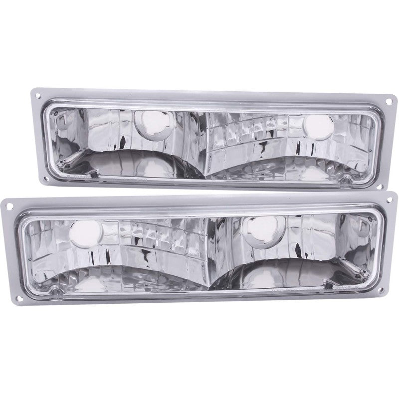 ANZO 1988-1998 Chevrolet C1500 Euro Parking Lights Chrome - Mo-Moto