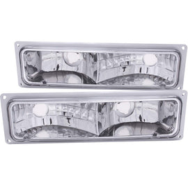 ANZO 1988-1998 Chevrolet C1500 Euro Parking Lights Chrome - Mo-Moto