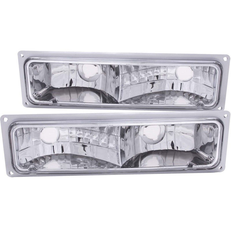 ANZO 1988-1998 Chevrolet C1500 Euro Parking Lights Chrome - Mo-Moto