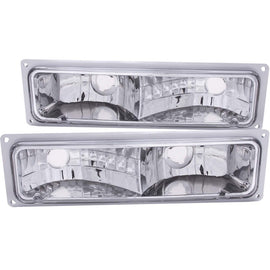 ANZO 1988-1998 Chevrolet C1500 Euro Parking Lights Chrome - Mo-Moto