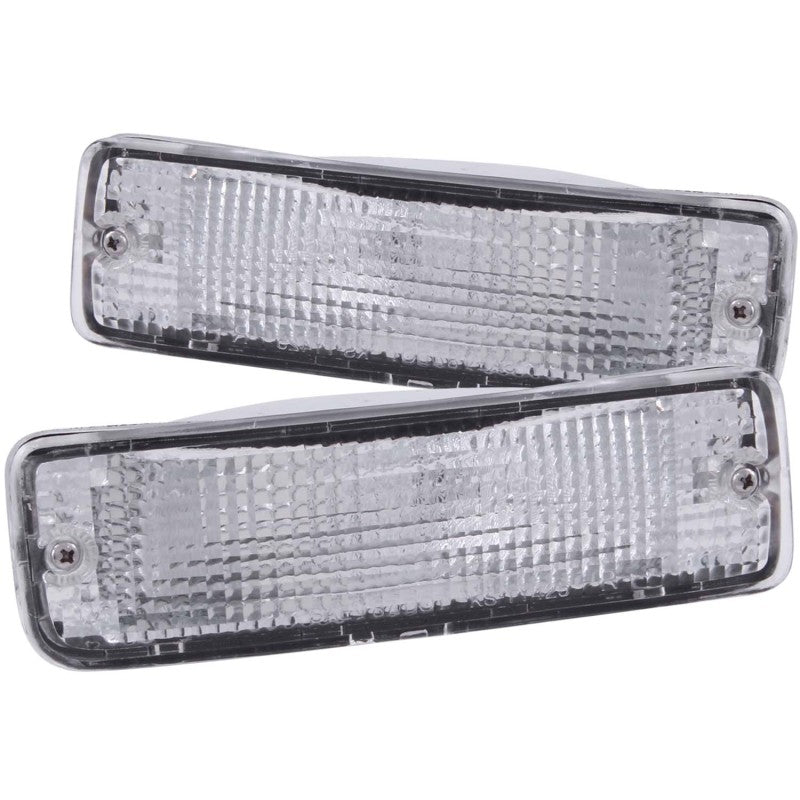 ANZO 1989-1995 Toyota Pickup Euro Parking Lights Chrome w/ Amber Reflector - Mo-Moto