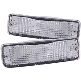 ANZO 1989-1995 Toyota Pickup Euro Parking Lights Chrome w/ Amber Reflector - Mo-Moto