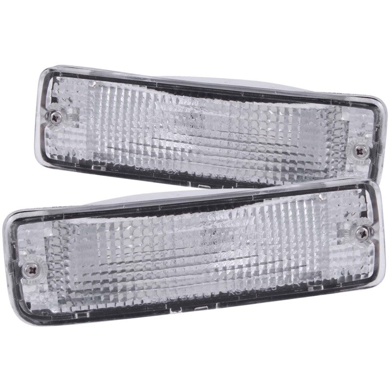 ANZO 1989-1995 Toyota Pickup Euro Parking Lights Chrome w/ Amber Reflector - Mo-Moto