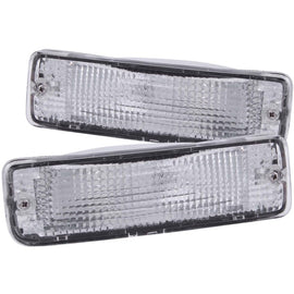 ANZO 1989-1995 Toyota Pickup Euro Parking Lights Chrome w/ Amber Reflector - Mo-Moto