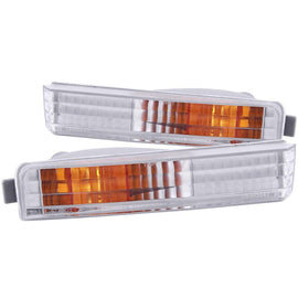 ANZO 1990-1991 Honda Accord Euro Parking Lights Chrome w/ Amber Reflector - Mo-Moto