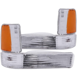 ANZO 1991-1996 Dodge Dakota Euro Parking Lights Chrome w/ Amber Reflector - Mo-Moto