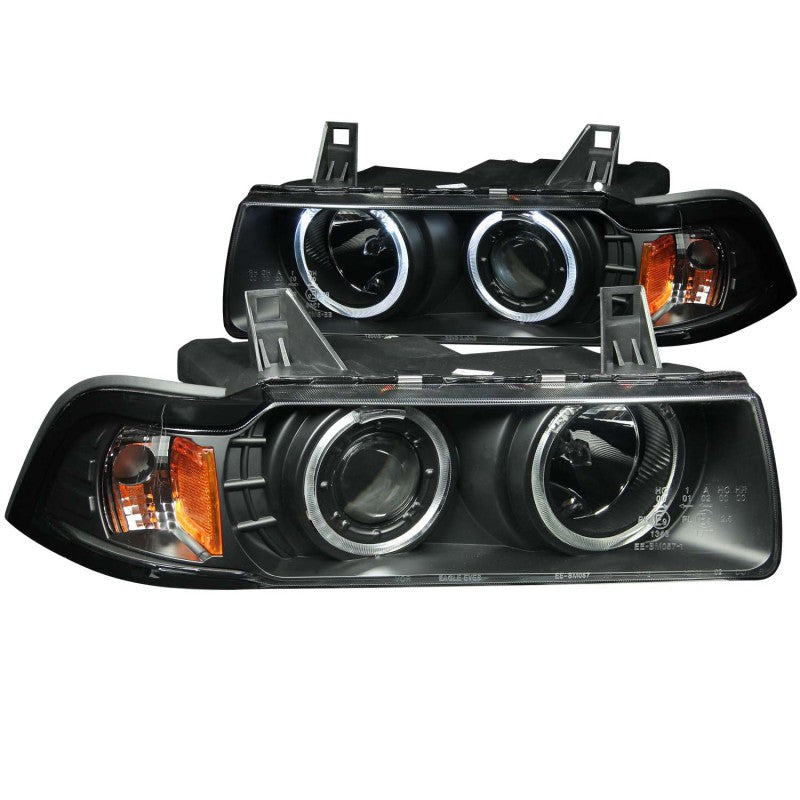 ANZO 1992-1998 BMW 3 Series E36 Projector Headlights w/ Halo Black (CCFL) G2 - Mo-Moto