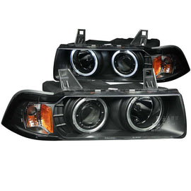 ANZO 1992-1998 BMW 3 Series E36 Projector Headlights w/ Halo Black (CCFL) G2 - Mo-Moto