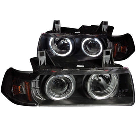 ANZO 1992-1998 BMW 3 Series E36 Projector Headlights w/ Halo Black G2 1 pc - Mo-Moto