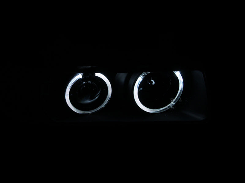 ANZO 1992-1998 BMW 3 Series E36 Projector Headlights w/ Halo Black G2 1 pc - Mo-Moto