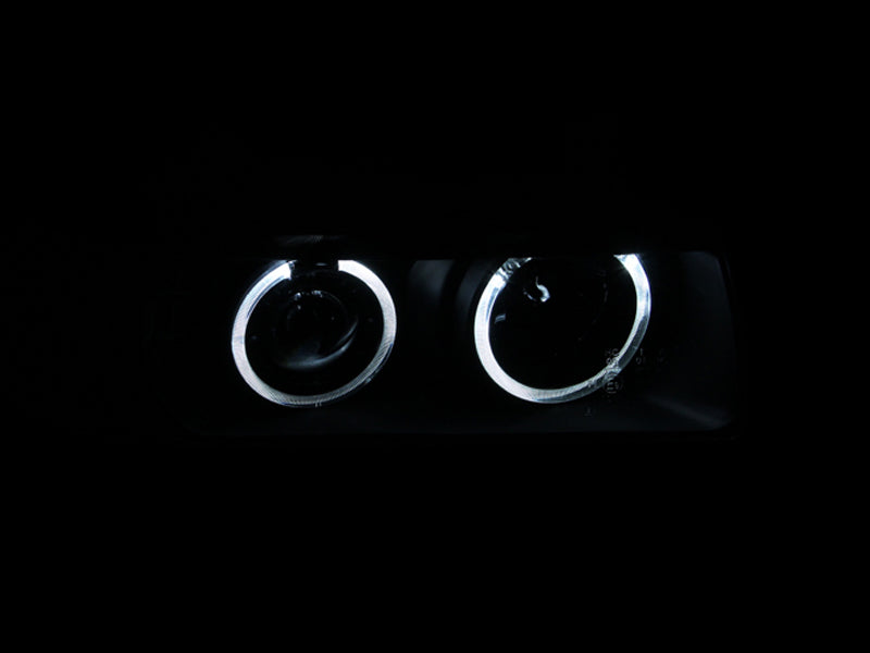 ANZO 1992-1998 BMW 3 Series E36 Projector Headlights w/ Halo Black G2 1 pc - Mo-Moto