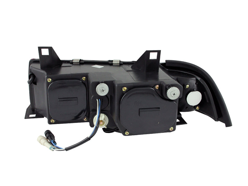 ANZO 1992-1998 BMW 3 Series E36 Projector Headlights w/ Halo Black G2 1 pc - Mo-Moto