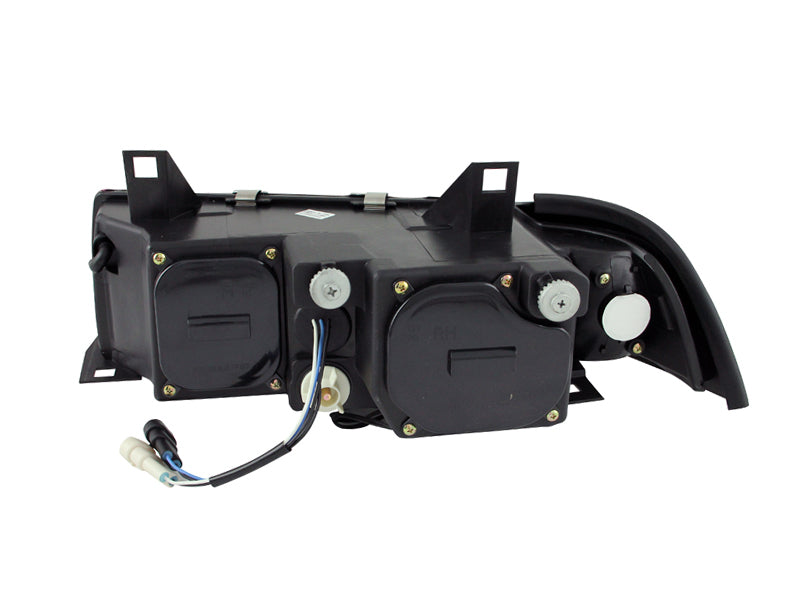 ANZO 1992-1998 BMW 3 Series E36 Projector Headlights w/ Halo Black G2 1 pc - Mo-Moto