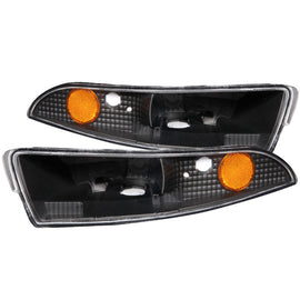 ANZO 1993-2002 Chevrolet Camaro Euro Parking Lights Black w/ Amber Reflector - Mo-Moto