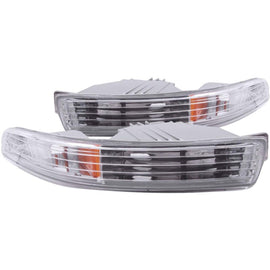 ANZO 1994-1997 Acura Integra Euro Parking Lights Chrome w/ Amber Reflector - Mo-Moto