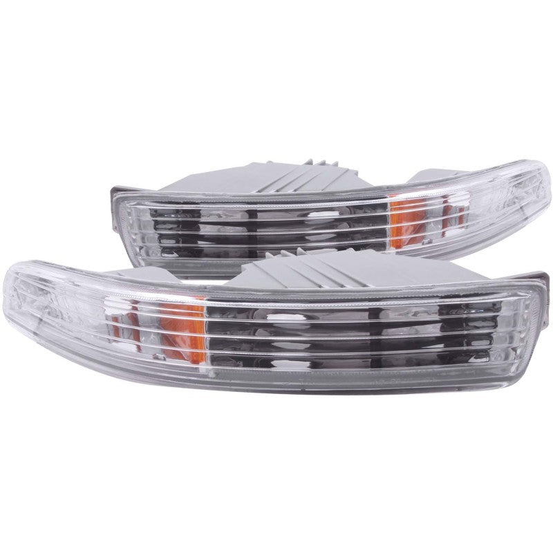 ANZO 1994-1997 Acura Integra Euro Parking Lights Chrome w/ Amber Reflector - Mo-Moto
