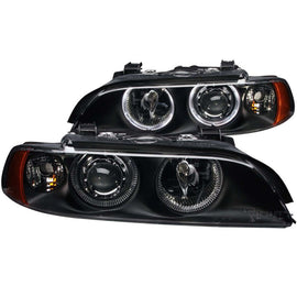 ANZO 1997-2001 BMW 5 Series Projector Headlights w/ Halo Black - Mo-Moto