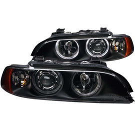 ANZO 1997-2001 BMW 5 Series Projector Headlights w/ Halo Black - Mo-Moto