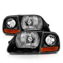 Load image into Gallery viewer, ANZO 1997-2003 Ford F150 Crystal Headlight Black w/ Parking Light - Mo-Moto