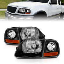 Load image into Gallery viewer, ANZO 1997-2003 Ford F150 Crystal Headlight Black w/ Parking Light - Mo-Moto