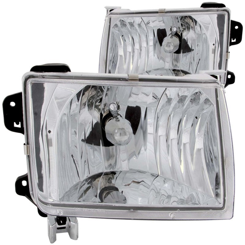 ANZO 1998-2000 Nissan Frontier Crystal Headlights Chrome - Mo-Moto