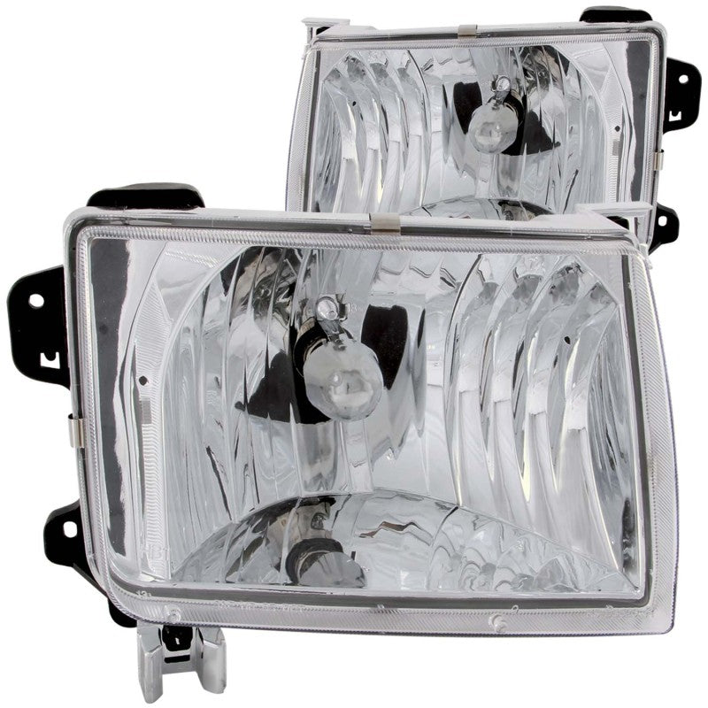 ANZO 1998-2000 Nissan Frontier Crystal Headlights Chrome - Mo-Moto
