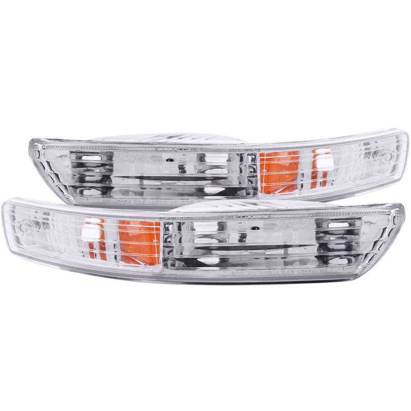 ANZO 1998-2001 Acura Integra Euro Parking Lights Chrome w/ Amber Reflector - Mo-Moto