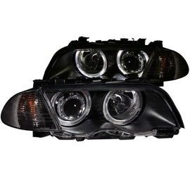 ANZO 1999-2001 BMW 3 Series E46 Projector Headlights w/ Halo Black (CCFL) - Mo-Moto