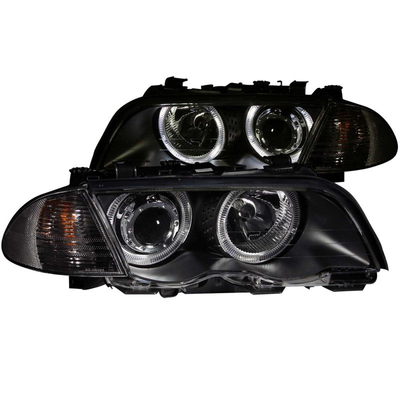 ANZO 1999-2001 BMW 3 Series E46 Projector Headlights w/ Halo Black (CCFL) - Mo-Moto