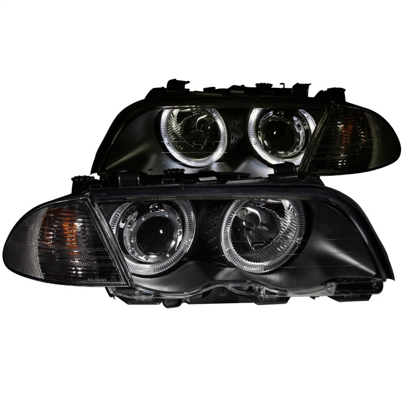 ANZO 1999-2001 BMW 3 Series E46 Projector Headlights w/ Halo Black (CCFL) - Mo-Moto