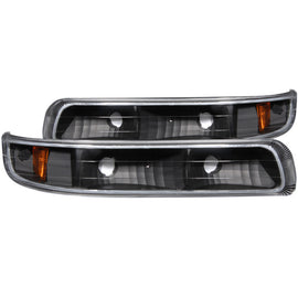ANZO 1999-2002 Chevrolet Silverado 1500 Euro Parking Lights Black w/ Amber Reflector - Mo-Moto