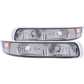 ANZO 1999-2002 Chevrolet Silverado 1500 Euro Parking Lights Chrome w/ Amber Reflector - Mo-Moto