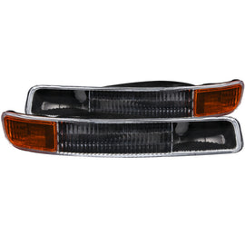 ANZO 1999-2006 Gmc Sierra 1500 Euro Parking Lights Black w/ Amber Reflector - Mo-Moto