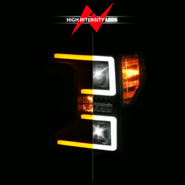 ANZO 20-22 Ford Super Duty (Halogen) Z-Series Full LED Proj Headlights SeqSig - Driver Side ONLY - Mo-Moto