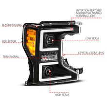 Load image into Gallery viewer, ANZO 20-22 Ford Super Duty (Halogen) Z-Series Full LED Proj Headlights SeqSig - Pass. Side ONLY - Mo-Moto