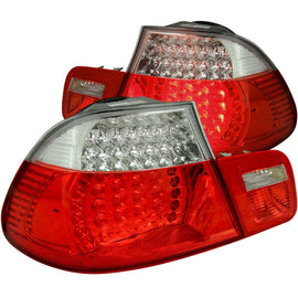 ANZO 2000-2003 BMW 3 Series E46 LED Taillights Red/Clear - Mo-Moto