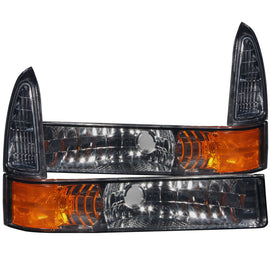 ANZO 2000-2004 Ford Excursion Euro Parking Lights Smoke w/ Amber Reflector - Mo-Moto