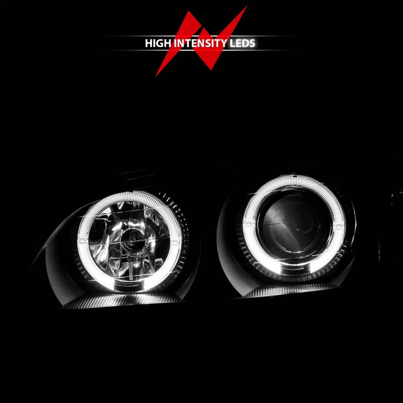 ANZO 2000-2004 Infiniti I30 Projector Headlights w/ Halo Black - Mo-Moto