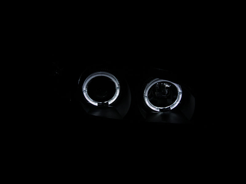 ANZO 2000-2004 Infiniti I30 Projector Headlights w/ Halo Black - Mo-Moto