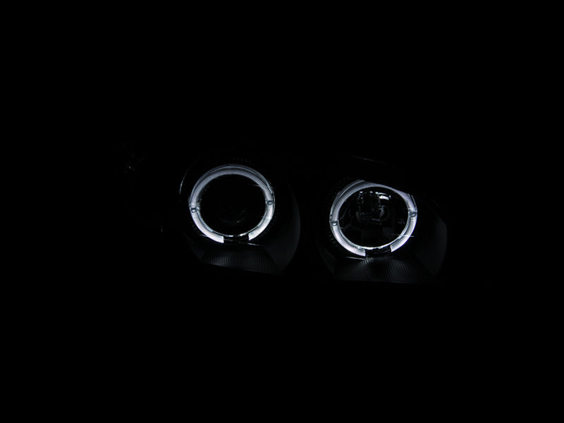 ANZO 2000-2004 Infiniti I30 Projector Headlights w/ Halo Black - Mo-Moto