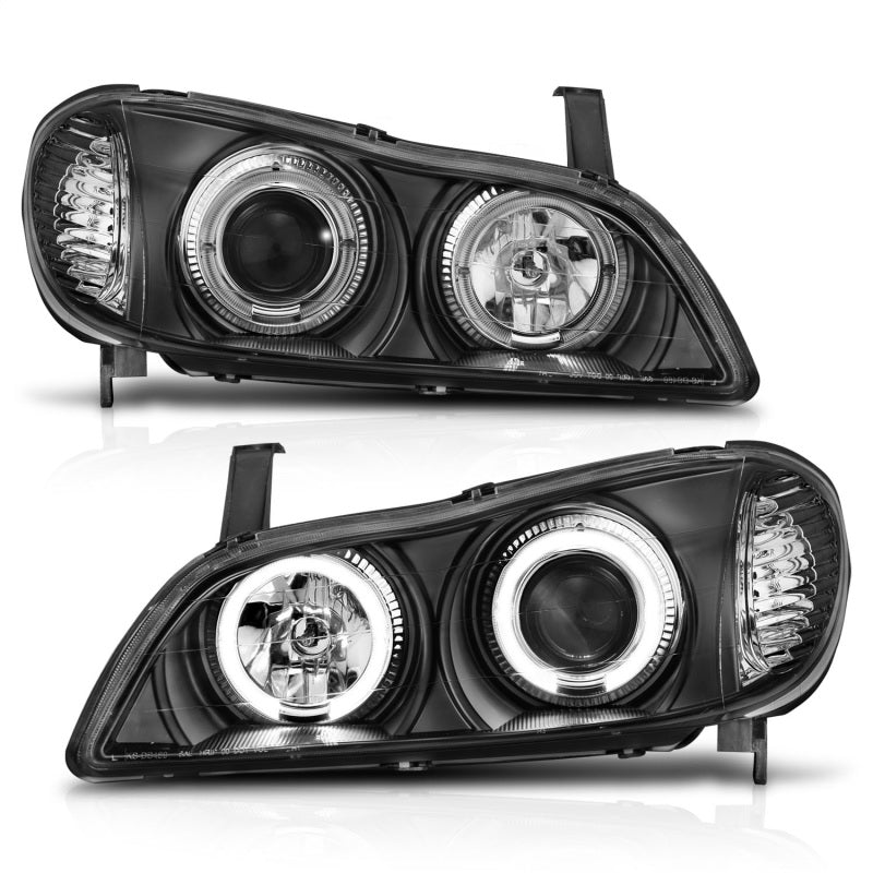 ANZO 2000-2004 Infiniti I30 Projector Headlights w/ Halo Black - Mo-Moto
