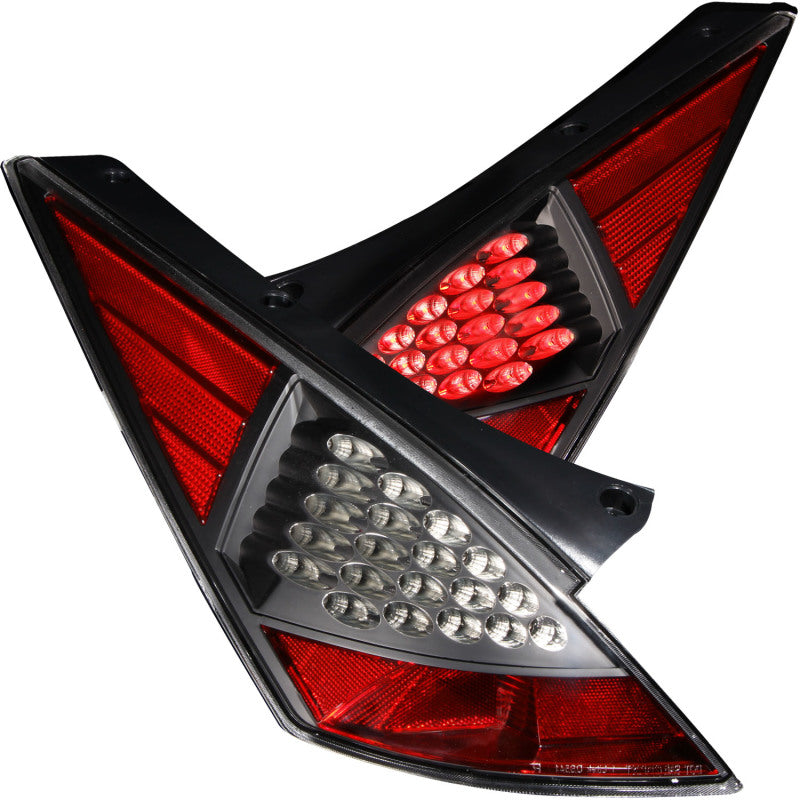 ANZO 2003-2005 Nissan 350Z LED Taillights Black - Mo-Moto
