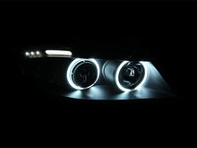 Load image into Gallery viewer, ANZO 2006-2008 BMW 3 Series E90-E91 Projector Headlights w/ Halo w/ LED Bar Black (CCFL) - Mo-Moto