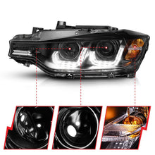 Load image into Gallery viewer, ANZO 2012-2015 BMW 3 Series Projector Headlights w/ U-Bar Black - Mo-Moto