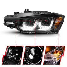 Load image into Gallery viewer, ANZO 2012-2015 BMW 3 Series Projector Headlights w/ U-Bar Black - Mo-Moto