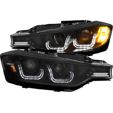 Load image into Gallery viewer, ANZO 2012-2015 BMW 3 Series Projector Headlights w/ U-Bar Black - Mo-Moto