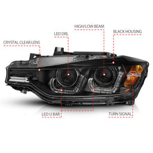 Load image into Gallery viewer, ANZO 2012-2015 BMW 3 Series Projector Headlights w/ U-Bar Black - Mo-Moto
