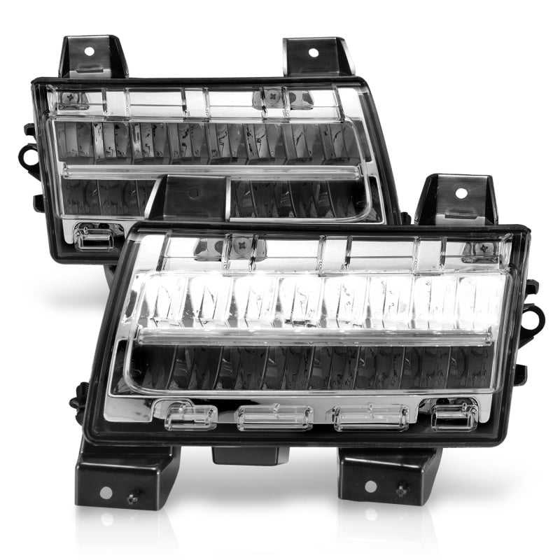 ANZO 2018-2021 Jeep Wrangler LED Side Markers Chrome Housing Clear Lens w/ Sequential Signal - Mo-Moto